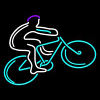 Blue Cycle Rider With Cycle Neon Sign