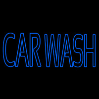Blue Double Stroke Car Wash Neon Sign