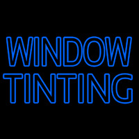 Blue Double Stroke Window Tinting Neon Sign