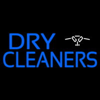 Blue Dry Cleaners Logo Neon Sign