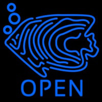Blue Fish Open Block 1 Neon Sign