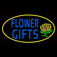 Blue Flower Gifts In Block Neon Sign