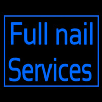Blue Full Nail Services Neon Sign