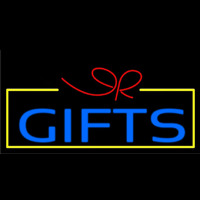 Blue Gifts Block Logo Neon Sign