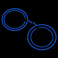 Blue Glasses Logo Neon Sign