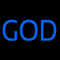 Blue God Block Neon Sign