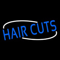 Blue Hair Cuts Neon Sign