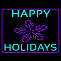 Blue Happy Holidays Neon Sign