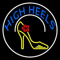 Blue High Heels With Logo Neon Sign