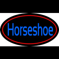 Blue Horseshoe With Red Border Neon Sign