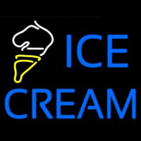 Blue Ice Cream With Cone Neon Sign