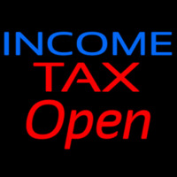 Blue Income Ta  Open Neon Sign