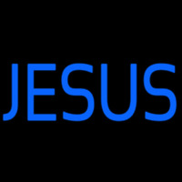 Blue Jesus Block Neon Sign