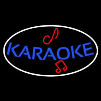 Blue Karaoke Red Musical Note Neon Sign