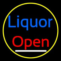 Blue Liquor Open 1 Neon Sign