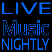 Blue Live Music Nightly Neon Sign