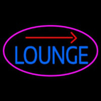 Blue Lounge And Arrow Oval With Pink Border Neon Sign