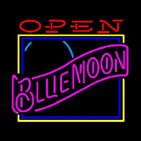 Blue Moon Classic Open Beer Sign Neon Sign