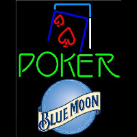 Blue Moon Green Poker Red Heart Beer Sign Neon Sign