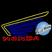 Blue Moon Honda Motorcycles Gold Wing Beer Sign Neon Sign