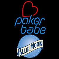 Blue Moon Poker Girl Heart Babe Beer Sign Neon Sign