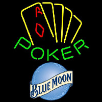 Blue Moon Poker Yellow Beer Sign Neon Sign