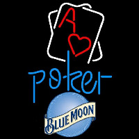 Blue Moon Rectangular Black Hear Ace Beer Sign Neon Sign