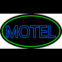 Blue Motel Double Stroke And Green Border Neon Sign