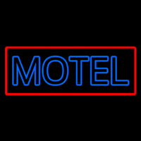 Blue Motel Double Stroke And Red Border Neon Sign