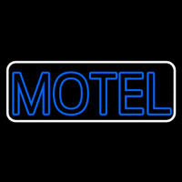 Blue Motel Double Stroke With White Border Neon Sign