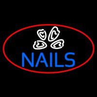 Blue Nails Logo Neon Sign