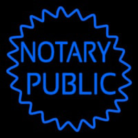 Blue Notary Public Neon Sign