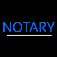 Blue Notary Yellow Line Neon Sign