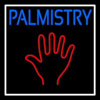 Blue Palmistry White Border Neon Sign