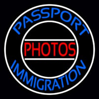 Blue Passport Immigration Photos 1 Neon Sign