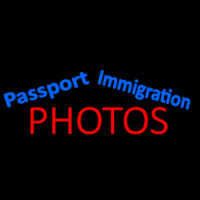 Blue Passport Immigration Photos Neon Sign
