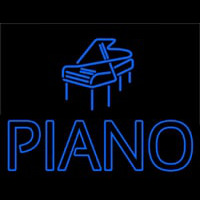 Blue Piano With Logo Neon Sign