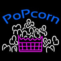 Blue Popcorn Logo Neon Sign