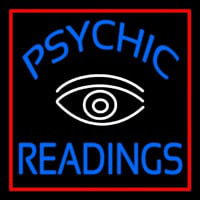 Blue Psychic Readings White Eye Neon Sign