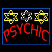 Blue Psychic With Stars Neon Sign