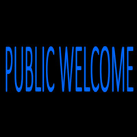 Blue Public Welcome Neon Sign