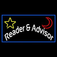 Blue Reader And Advisor Neon Sign