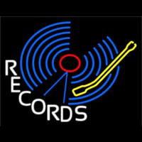 Blue Records Block Neon Sign