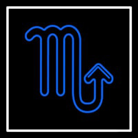 Blue Scorpio White Border Neon Sign