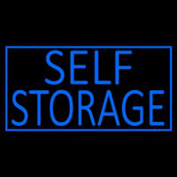 Blue Self Storage With Border Neon Sign