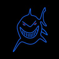 Blue Shark Face Neon Sign