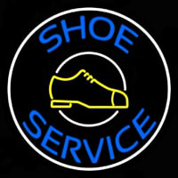 Blue Shoe Service Neon Sign