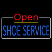 Blue Shoe Service Open Neon Sign
