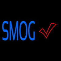 Blue Smog Check With Logo Neon Sign