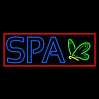 Blue Spa With Red Border Neon Sign